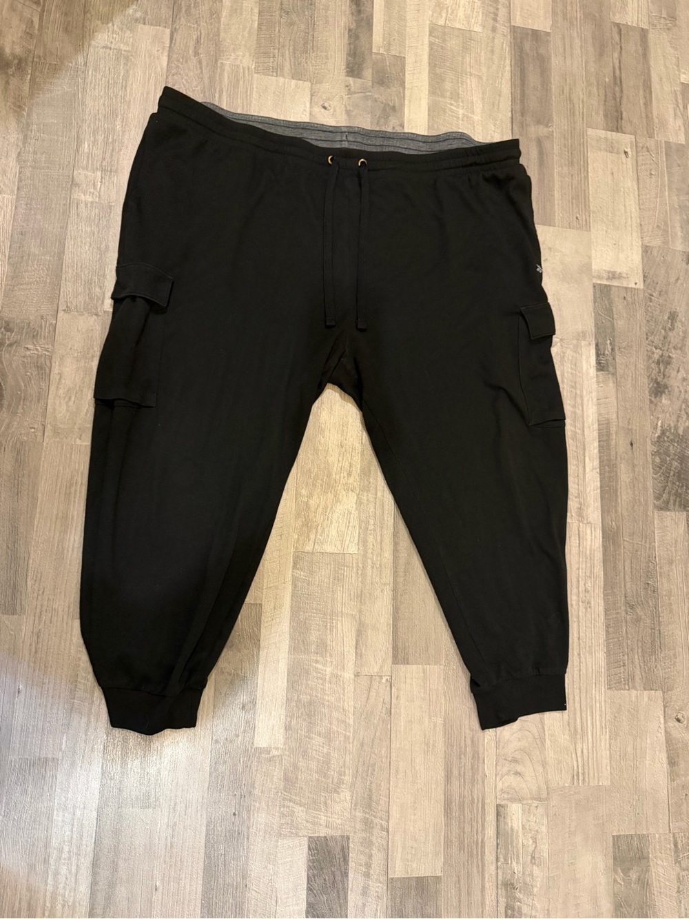 Reebok Black Cargo Sweatpants with Drawstring Waist 4XLT